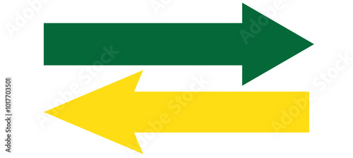 Straight long right vector arrow icon. Horizontal dual long straight arrow. Dual sign. Transfer icon. Exchange arrow icon. Cryptocurrency, stock and forex investment trading analysis symbol
