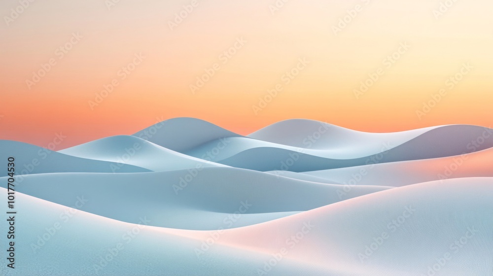 Abstract Pastel Landscape with Rolling Hills Abstract Pastel Landscape with Rolling Hills