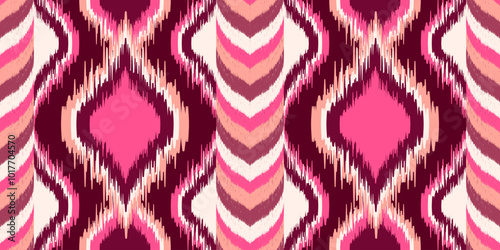 Ethnic ikat seamless pattern.beautiful pattern. folk embroidery,bohemian style,aztec geometric art print.ethnic ikat abstract art.Seamless fabric. Ikat design for fabric, carpet, wallpaper, clothing.	