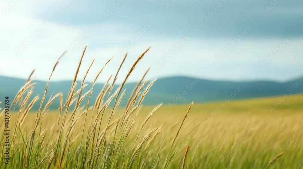 Sweeping Wind Across an Open Field Bending Tall Grass in Breezy Weather Dynamic motion and deep depth of field create a serene ethereal landscape Sweeping Wind Across an Open Field Bending Tall Grass in Breezy Weather Dynamic motion and deep depth of field create a serene ethereal landscape