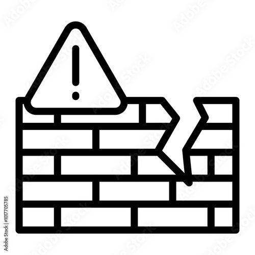 Construction Risk Vector Line Icon Design