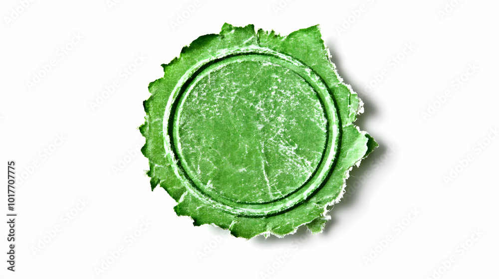 Green Torn Paper Circle.