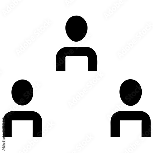 Team collaboration icon featuring three people, representing teamwork and partnership in business and marketing