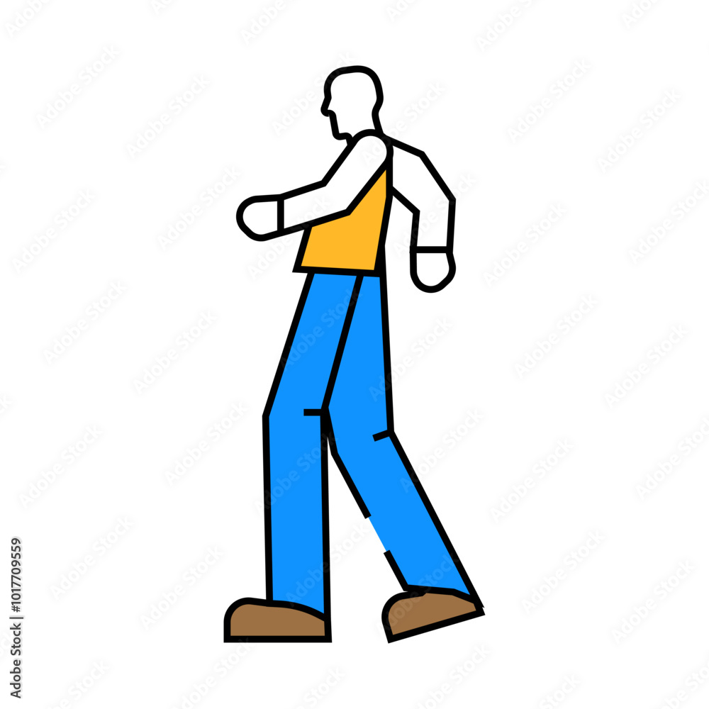 stilt walker carnival show line icon vector. stilt walker carnival show sign. isolated symbol illustration stilt walker carnival show line icon vector. stilt walker carnival show sign. isolated symbol illustration