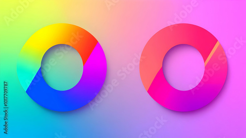 Colorful Abstract Circles on Gradient Background.