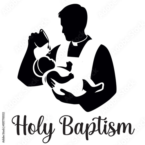 Holy Baptism christian priest baby cross faith