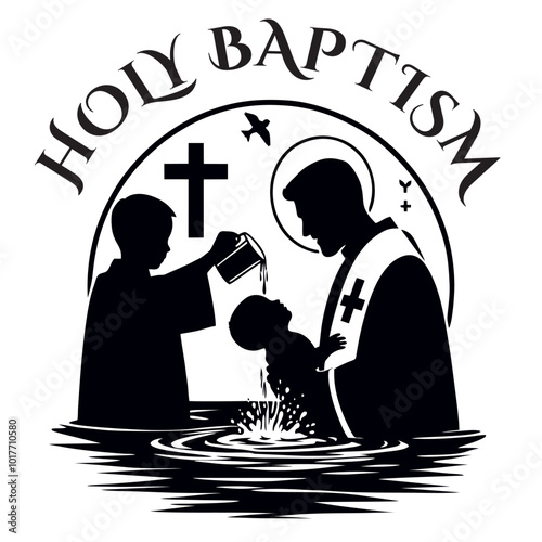 Holy Baptism christian priest baby cross faith