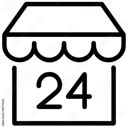 24-hour store icon representing convenience and accessibility in business and marketing