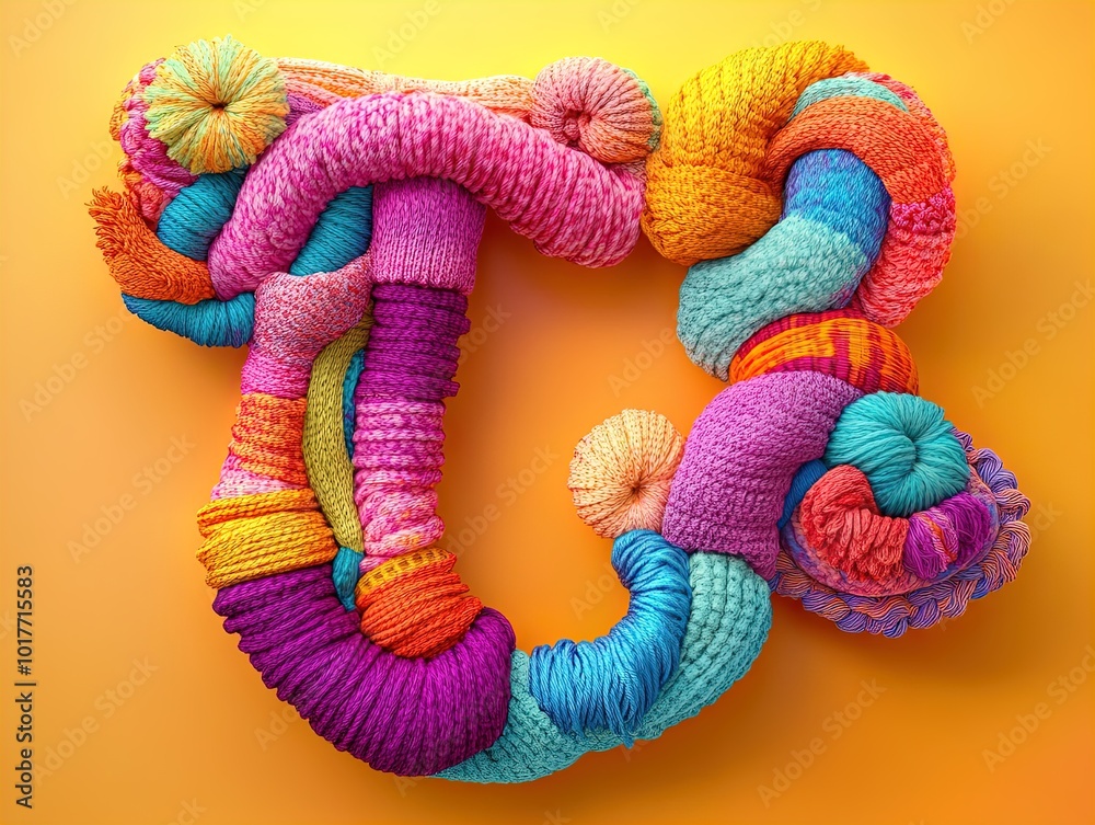 Whimsical Letter 'T' Art: Playful Curling Yarn Design with Unique Textures – Perfect for Brightening Up Your Sports Room Decor! Whimsical Letter 'T' Art: Playful Curling Yarn Design with Unique Textures – Perfect for Brightening Up Your Sports Room Decor!