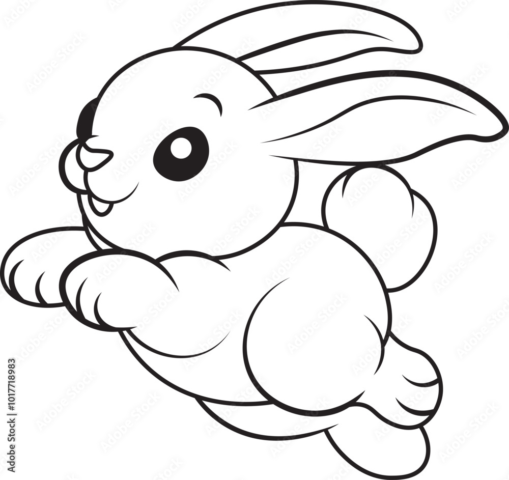 coloring jumping rabbit