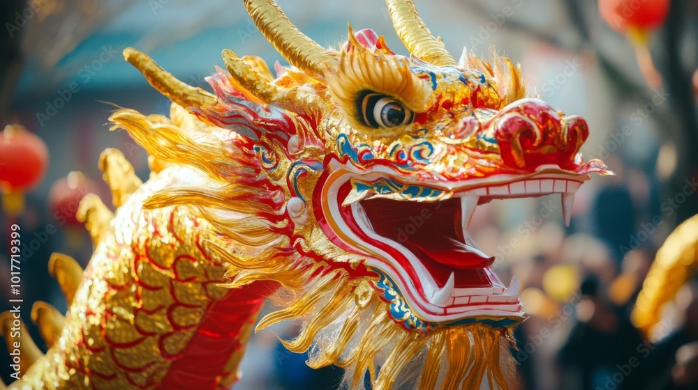 Golden Dragon Head with Open Mouth Golden Dragon Head with Open Mouth