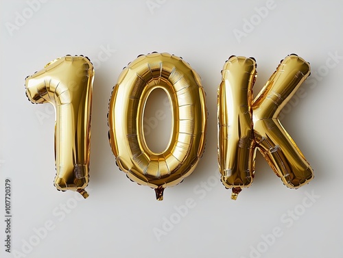 Celebrate Your Milestone with Stunning 10K Golden Balloons: Perfect for Sports Interior Decor or Festive Posters!