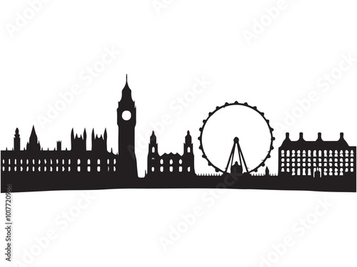 London skyline and landmarks silhouette vector