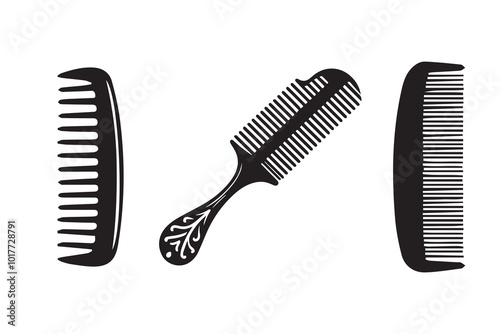 Hair Comb Silhouette Illustration