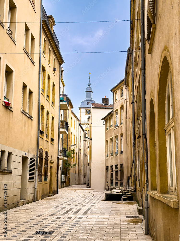 Fototapeta premium Cultural Heritage Explored: Journeying through Thionville Timeless Street Scenes