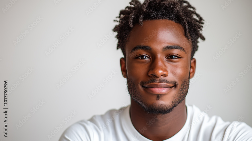 Portrait of young african american man looking at camera. Portrait of young african american man looking at camera.