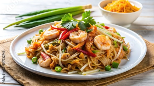 Savor the rich flavors of Authentic Pad Thai Stir Fried Noodles, a beloved Thai dish perfect for food lovers and culinary enthusiasts alike. A true classic!