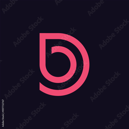abstract letter D logo icon