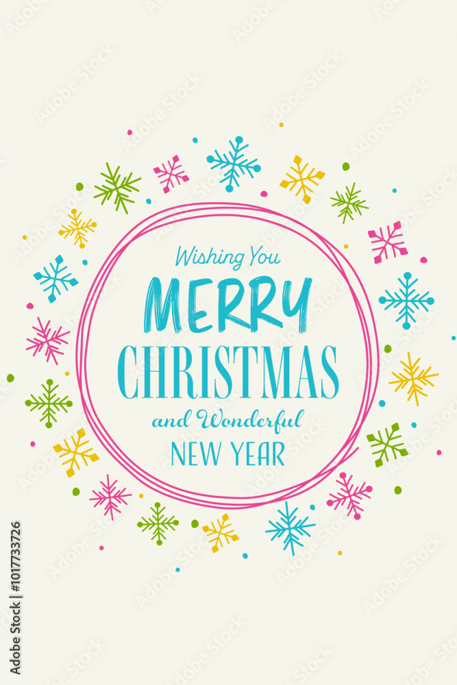 Christmas greeting card with abstract snowflakes. Vector illustration Christmas greeting card with abstract snowflakes. Vector illustration