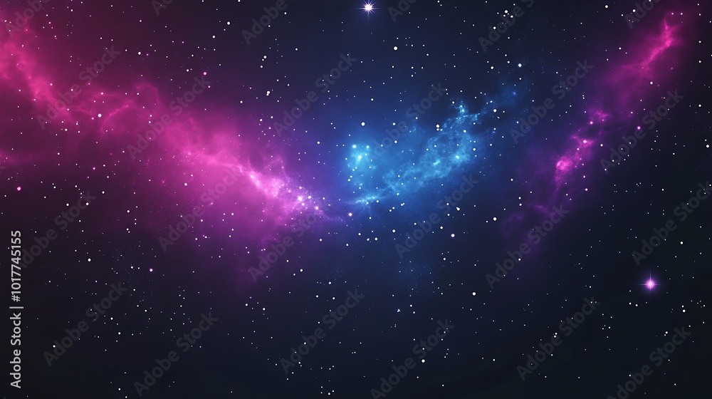 A vibrant nebula in the cosmos, with a pink and blue cloud formation against a backdrop of twinkling stars. A vibrant nebula in the cosmos, with a pink and blue cloud formation against a backdrop of twinkling stars.