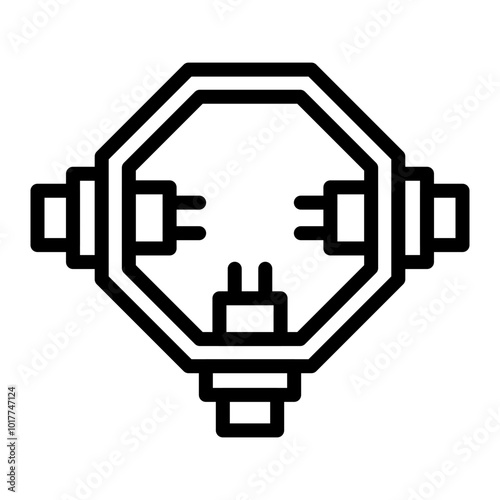 Junction Box Vector Line Icon Design