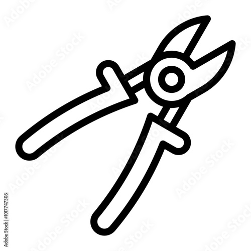 Wire Cutter Vector Line Icon Design