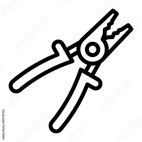 Wire Stripper Vector Line Icon Design