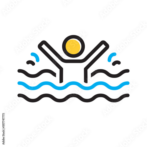 Vector multicolor icon for Drown