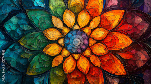 Colorful Mandala Art Representing Nature's Cycles