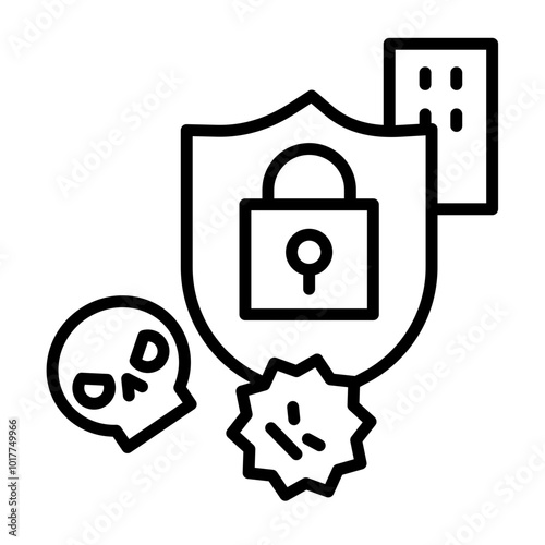 Icon preventing unauthorized intrusion into a corporate network.