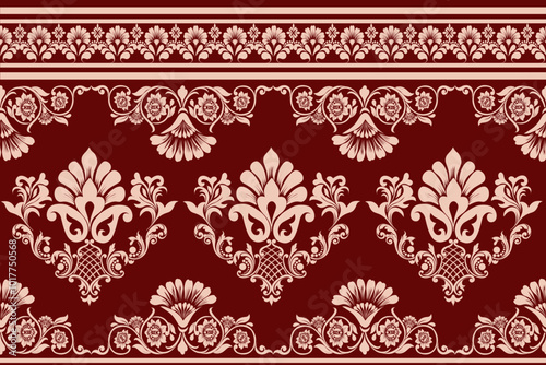 floral damask pattern repeat, boho floral, traditional Aztec style abstract, Ethnic ikat floral, Ethnic Indian