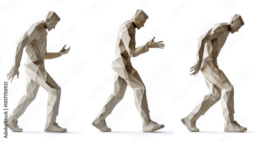 Abstract human figure in motion on white isolated background. Abstract human figure in motion on white isolated background.