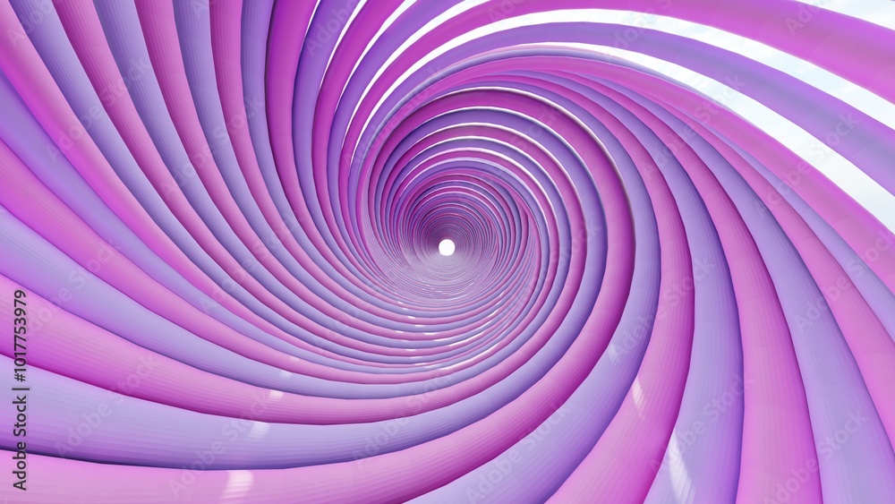 Abstract background pink round tunnel 3d render