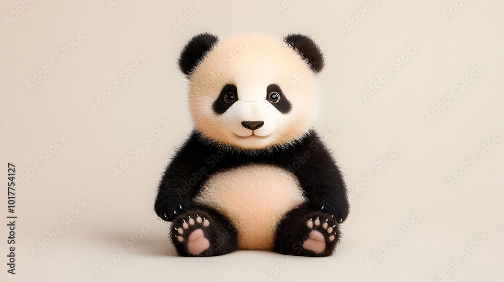 Adorable Baby Panda Sitting Peacefully in Bamboo Forest Adorable Baby Panda Sitting Peacefully in Bamboo Forest