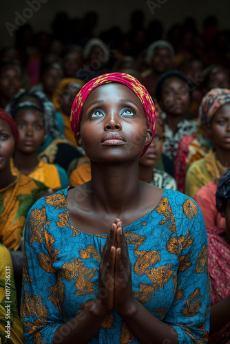 African-American person prays, Generative AI