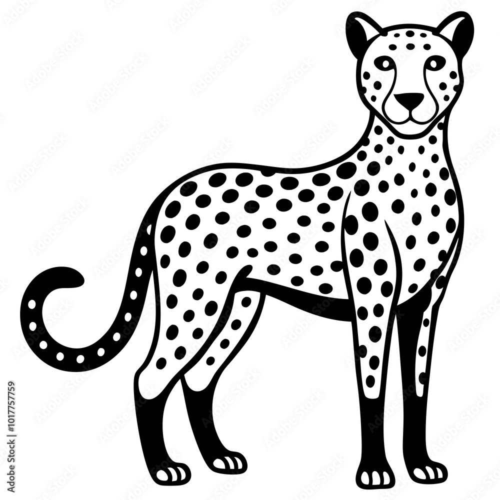 Fototapeta premium Cheetah creative vector design on a white background