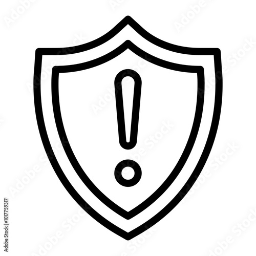 Security Alert Vector Line Icon Design