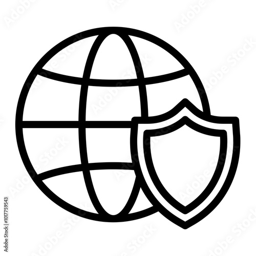 VPN (Virtual Private Network) Vector Line Icon Design