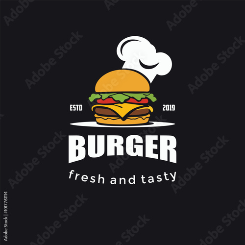 creative burger logo design vector template