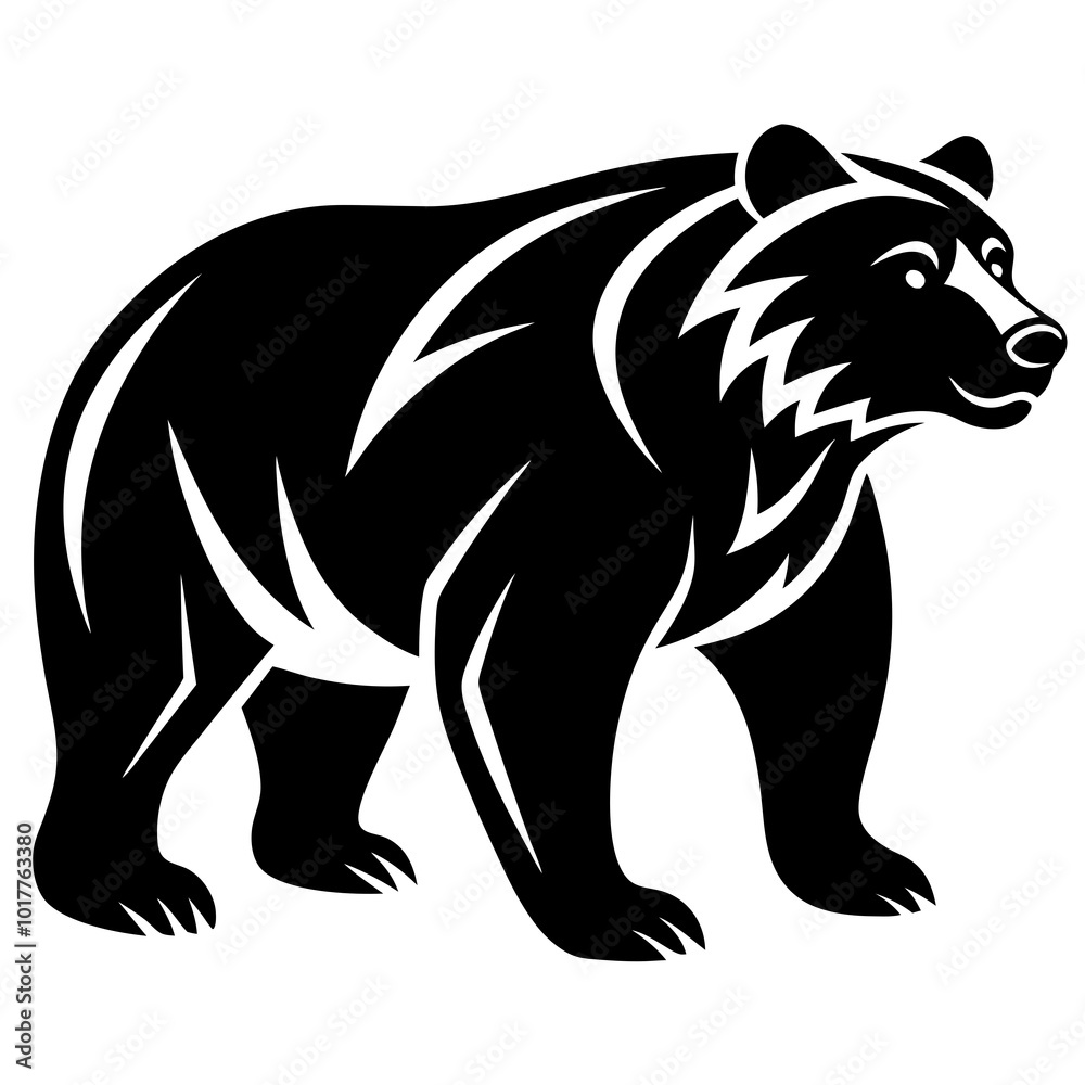 Grizzly Bear creative vector illustration on a white background Grizzly Bear creative vector illustration on a white background
