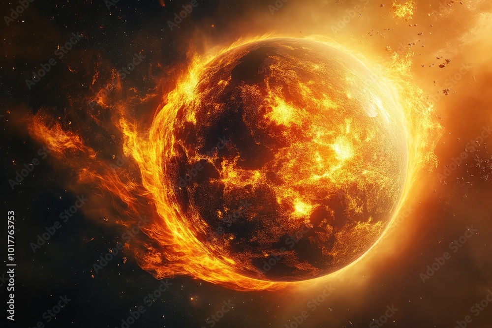 Blazing Sun Eruption Impacting Earth's Atmosphere Blazing Sun Eruption Impacting Earth's Atmosphere