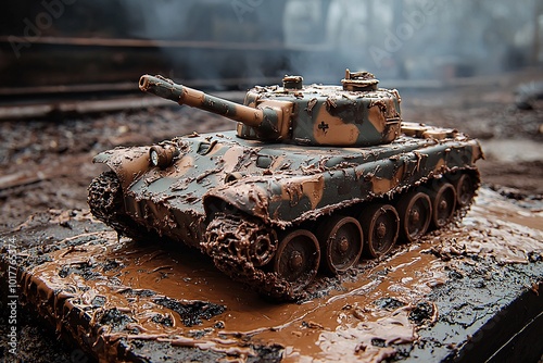 Camo Birthday Cake for Tank Enthusiasts