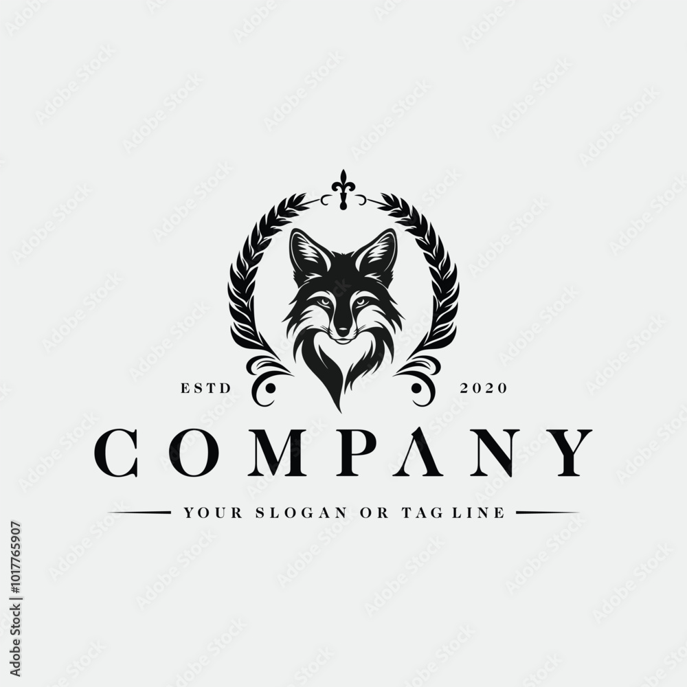Obraz premium wolf logo design vector template illustration