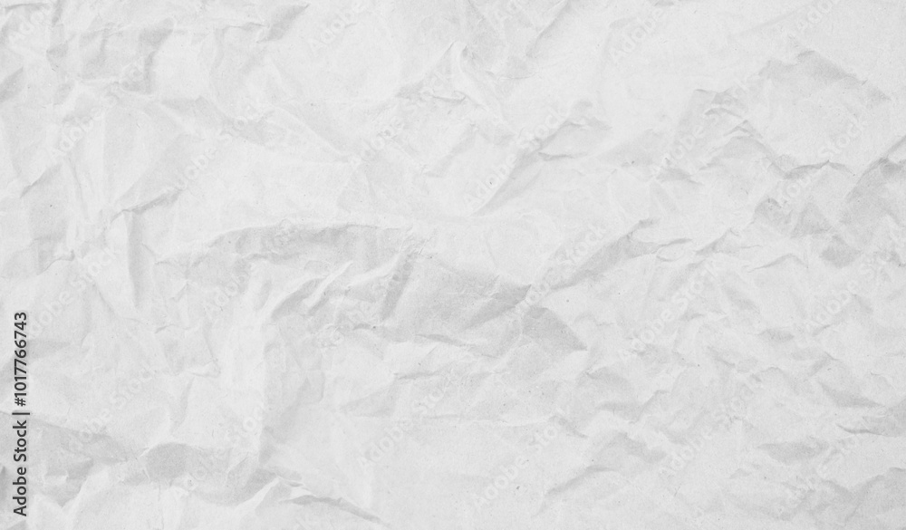 Fototapeta premium Recycled white creased paper background from a paper packing. Crumpled white paper texture concept