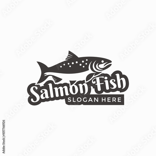 salmon logo design vector template illustration
