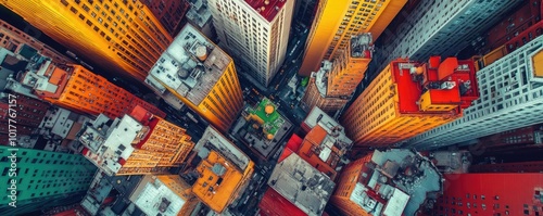 Birds-eye view of intricate urban structures, exploring microscopic scientific elements, vibrant macro photography fusion photo