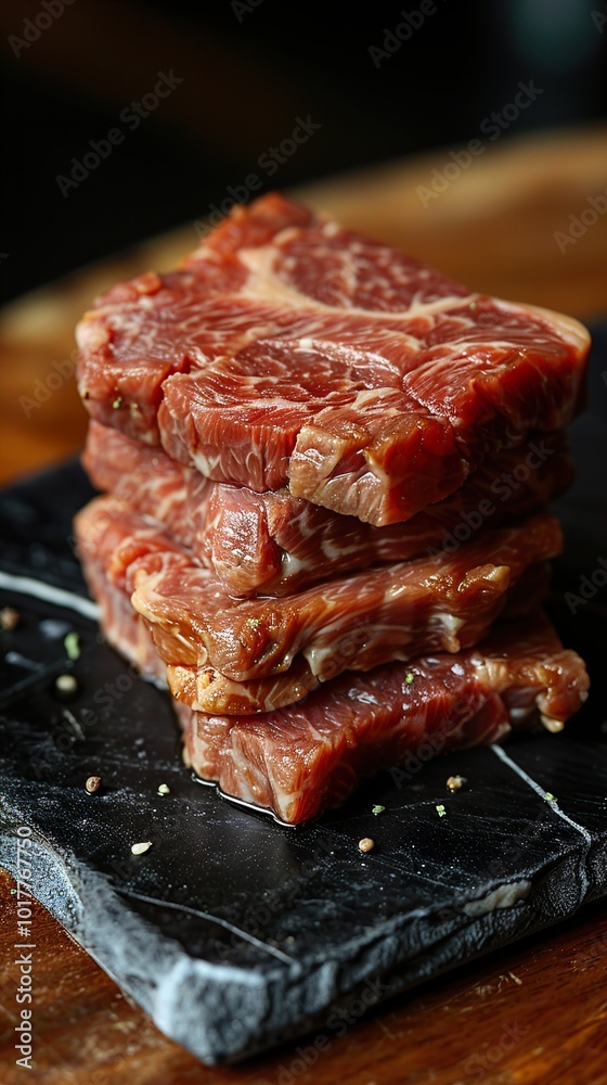 Raw Marinated Steak Ready for Grilling Raw Marinated Steak Ready for Grilling