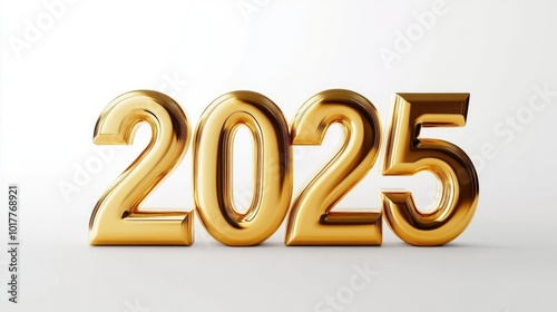 Modern 3D Golden Letters Forming 2025 Symbol