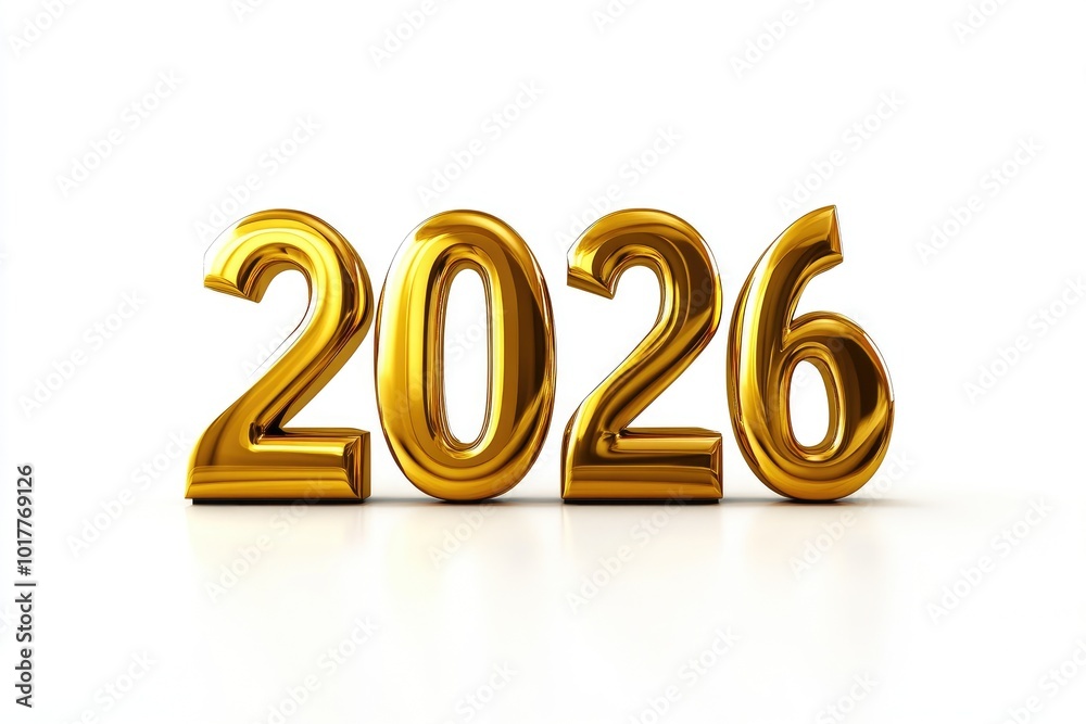 Bold and Modern 2026 in Golden 3D Style Bold and Modern 2026 in Golden 3D Style