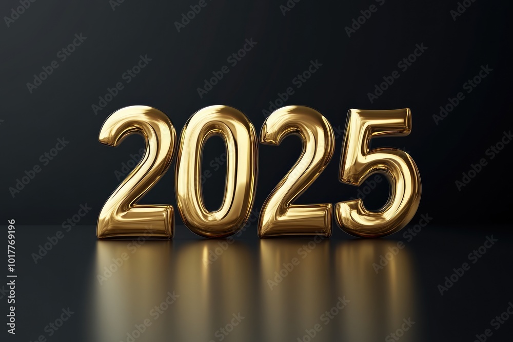 Elegant 2025 in Gold Bold Letters Elegant 2025 in Gold Bold Letters
